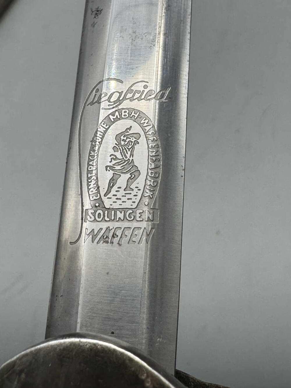 GERMAN WWII ARMY OFFICER DAGGER w/ ORIGINAL SCABBARD SIEGFRIED WAFFEN-img-3