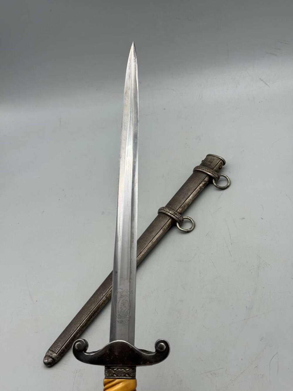 GERMAN WWII ARMY OFFICER DAGGER w/ ORIGINAL SCABBARD SIEGFRIED WAFFEN-img-19
