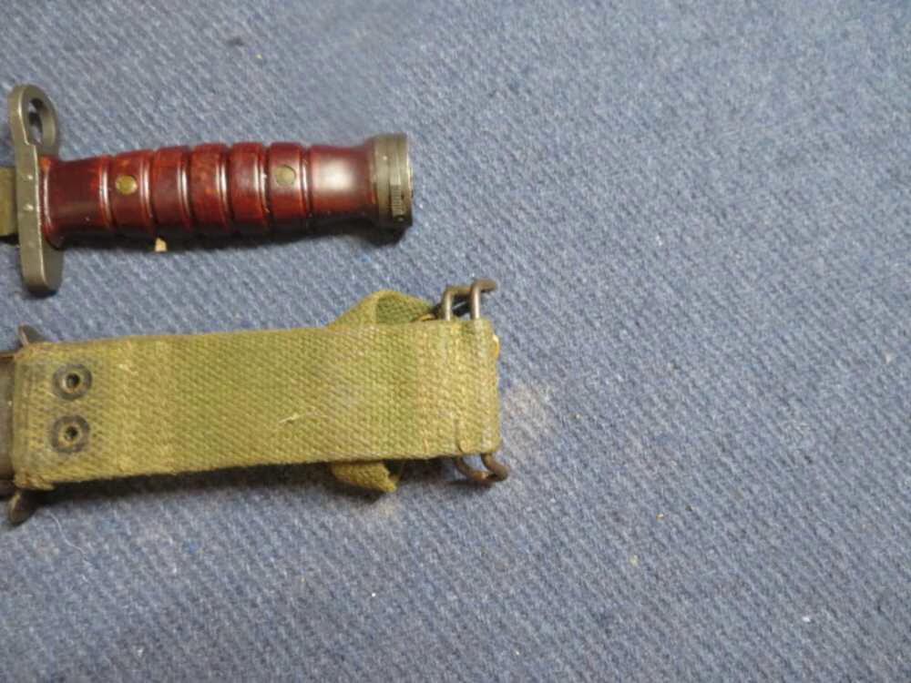 DUTCH M4 BAYONET w/ ORIGINAL SCABBARD FOR M1 CARBINE HORSTER (RARE)-img-5