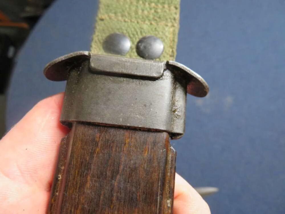 DUTCH M4 BAYONET w/ ORIGINAL SCABBARD FOR M1 CARBINE HORSTER (RARE)-img-15