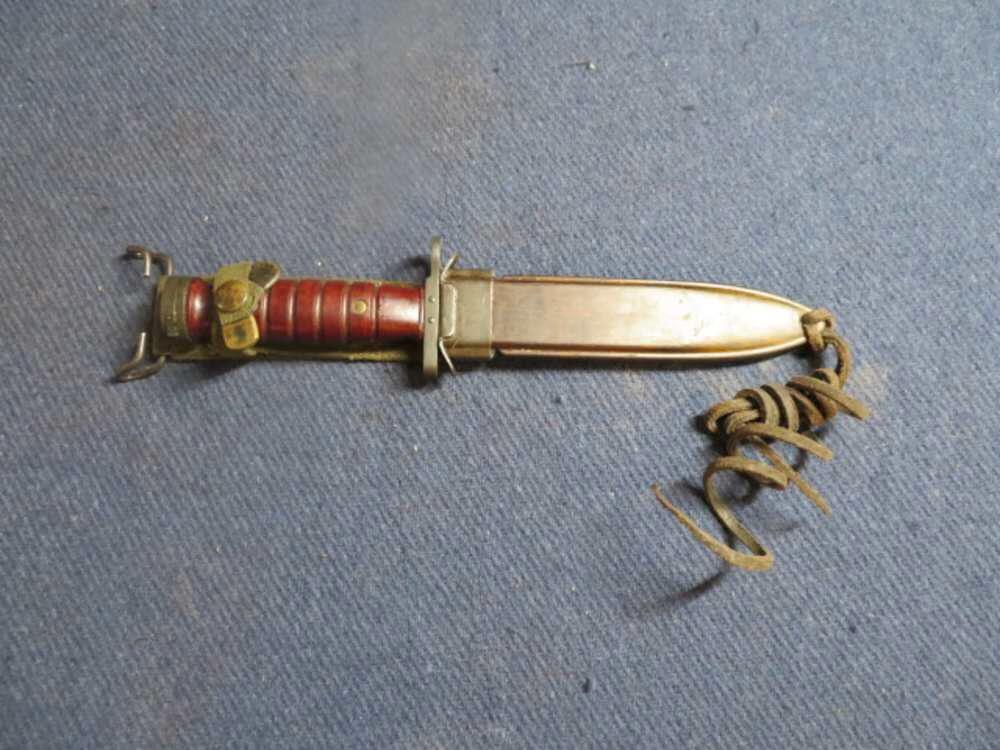 DUTCH M4 BAYONET w/ ORIGINAL SCABBARD FOR M1 CARBINE HORSTER (RARE)-img-1
