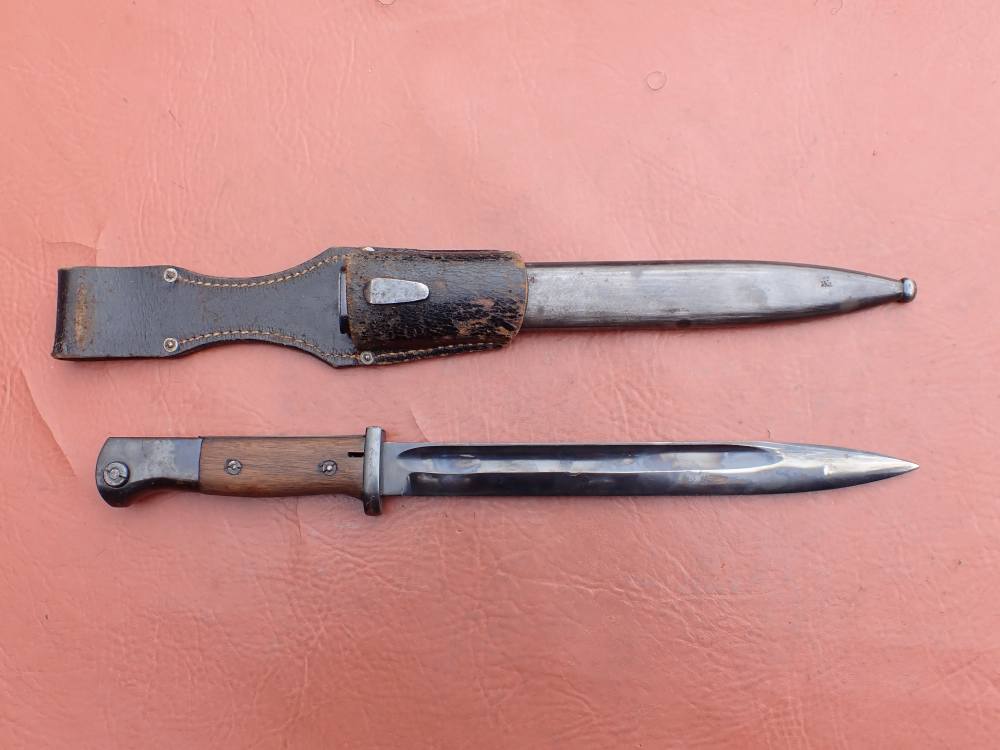 GERMAN WWII 98K BAYONET w/ SCABBARD & FROG CLEMEN & JUNG PRIVATE PURCHASE-img-73