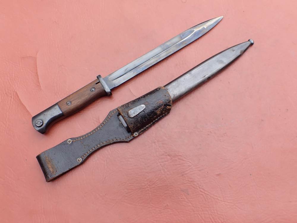 GERMAN WWII 98K BAYONET w/ SCABBARD & FROG CLEMEN & JUNG PRIVATE PURCHASE-img-3