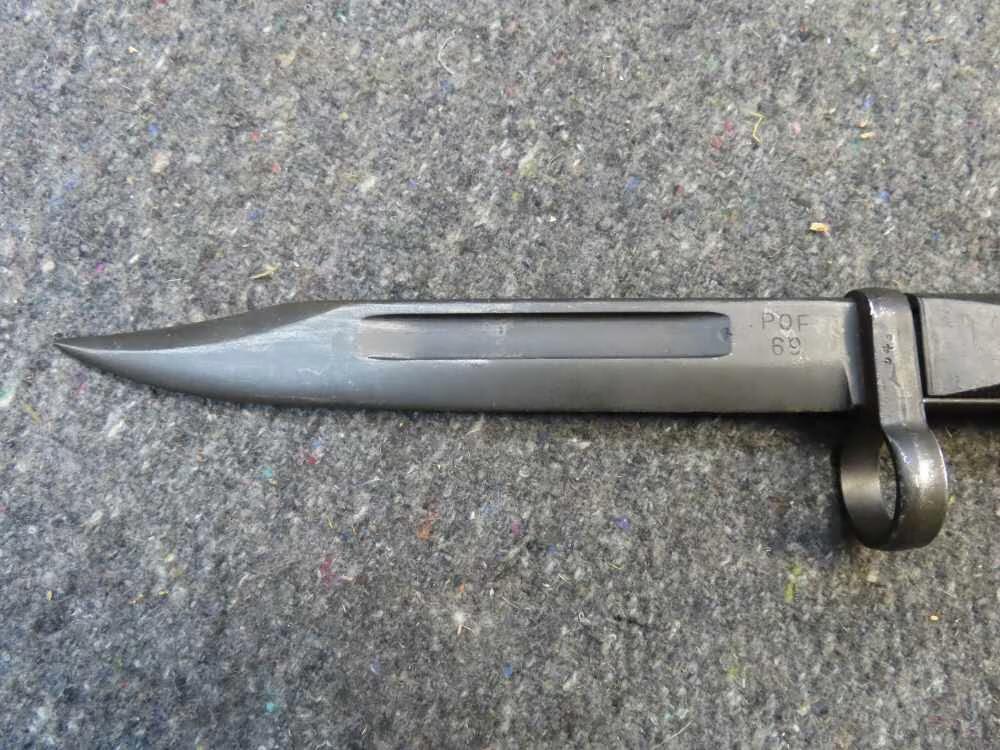 PAKISTANI HK G3 RIFLE BAYONET w/ SCABBARD BOWIE BLADE POF MARKED DATED 1969-img-8