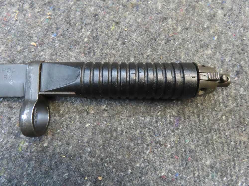 PAKISTANI HK G3 RIFLE BAYONET w/ SCABBARD BOWIE BLADE POF MARKED DATED 1969-img-7