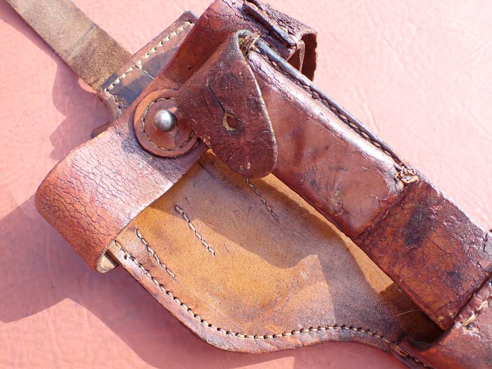 IMPERIAL WWI GERMAN MAUSER BROOMHANDLE STOCK LEATHER HOLSTER DATED 1918-img-5