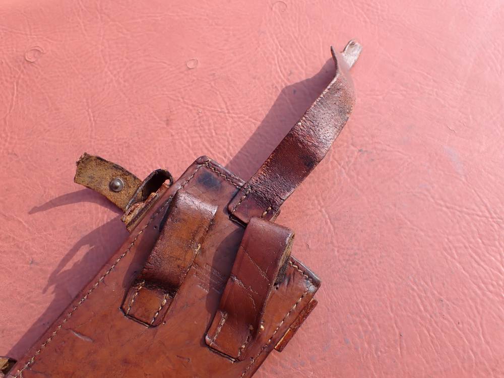 IMPERIAL WWI GERMAN MAUSER BROOMHANDLE STOCK LEATHER HOLSTER DATED 1918-img-12
