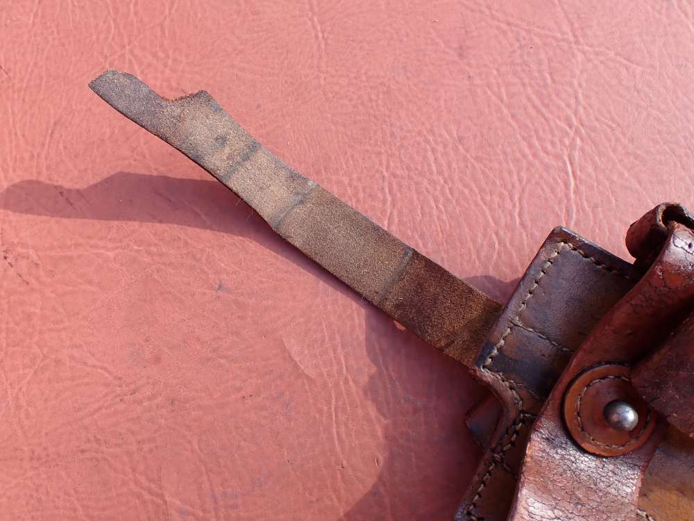 IMPERIAL WWI GERMAN MAUSER BROOMHANDLE STOCK LEATHER HOLSTER DATED 1918-img-2