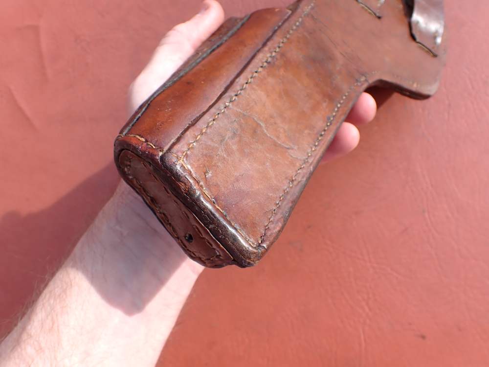 IMPERIAL WWI GERMAN MAUSER BROOMHANDLE STOCK LEATHER HOLSTER DATED 1918-img-41