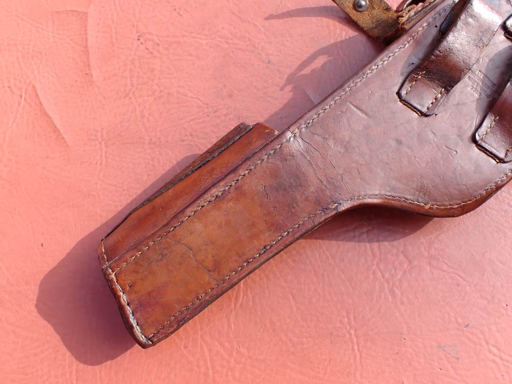 IMPERIAL WWI GERMAN MAUSER BROOMHANDLE STOCK LEATHER HOLSTER DATED 1918-img-14