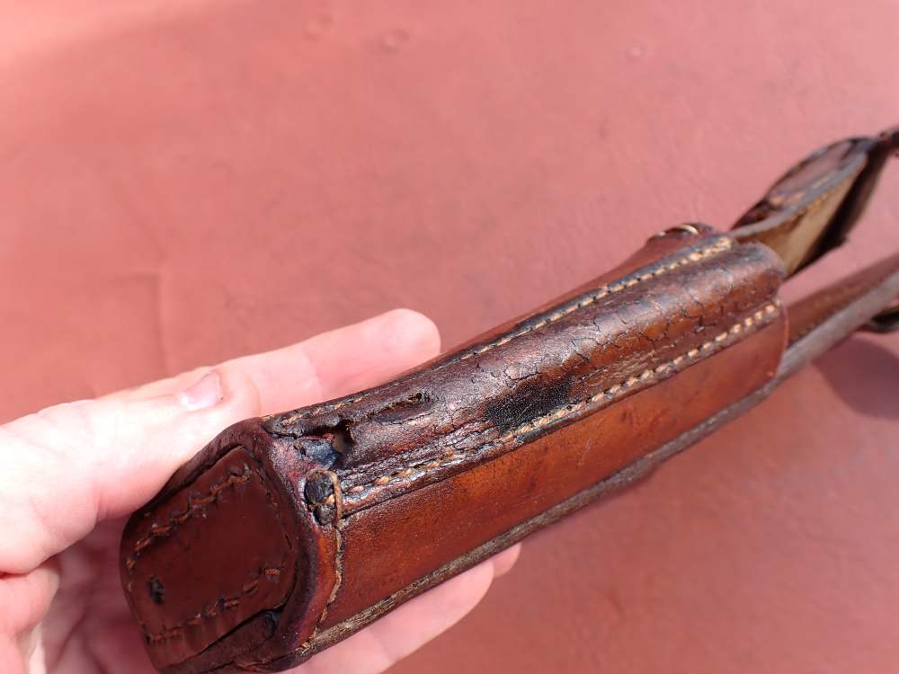 IMPERIAL WWI GERMAN MAUSER BROOMHANDLE STOCK LEATHER HOLSTER DATED 1918-img-10