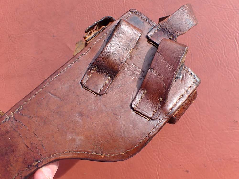 IMPERIAL WWI GERMAN MAUSER BROOMHANDLE STOCK LEATHER HOLSTER DATED 1918-img-43