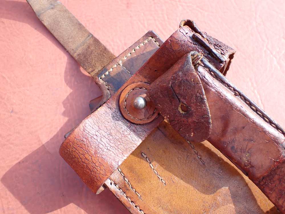 IMPERIAL WWI GERMAN MAUSER BROOMHANDLE STOCK LEATHER HOLSTER DATED 1918-img-4