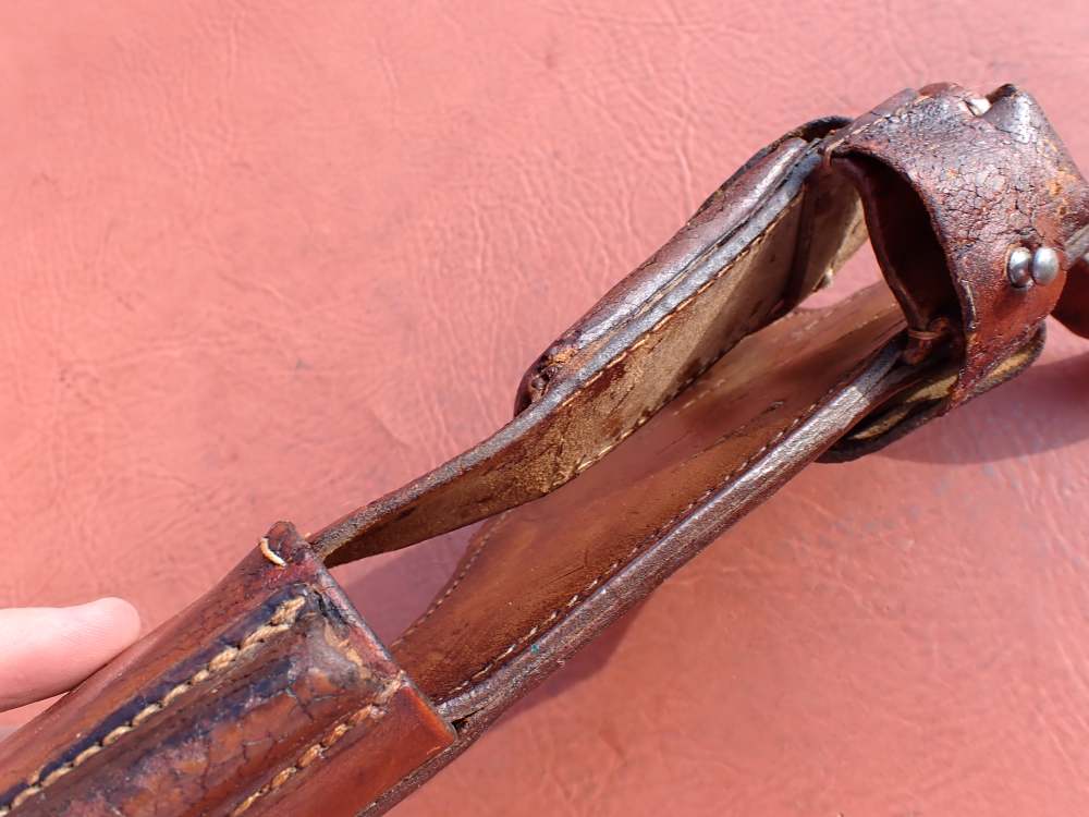IMPERIAL WWI GERMAN MAUSER BROOMHANDLE STOCK LEATHER HOLSTER DATED 1918-img-9
