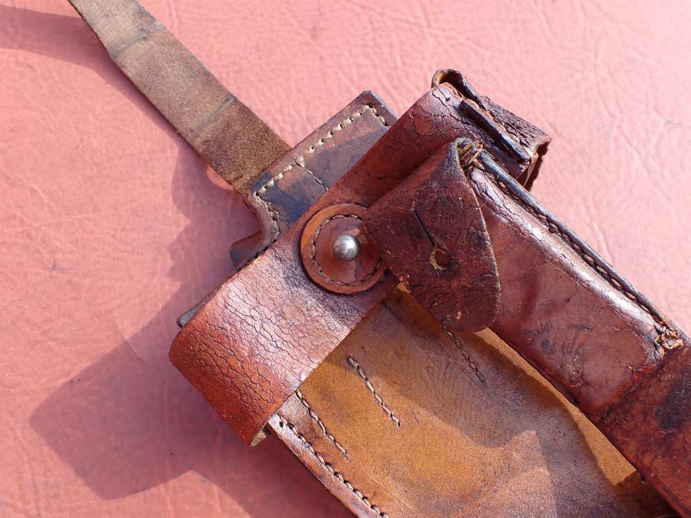 IMPERIAL WWI GERMAN MAUSER BROOMHANDLE STOCK LEATHER HOLSTER DATED 1918-img-3