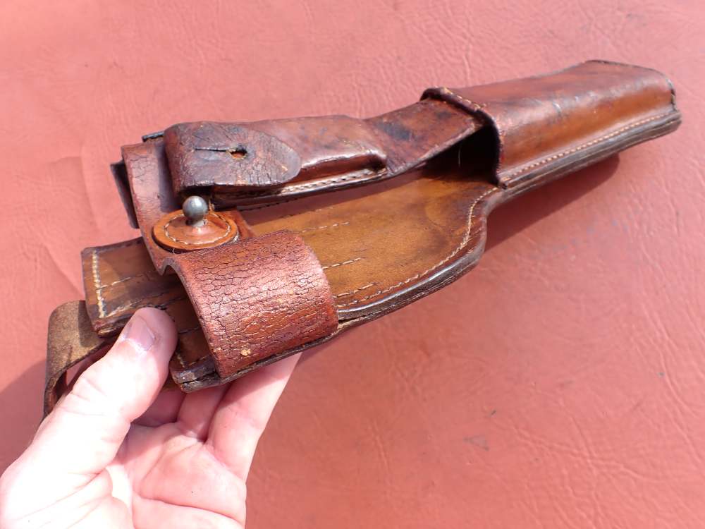 IMPERIAL WWI GERMAN MAUSER BROOMHANDLE STOCK LEATHER HOLSTER DATED 1918-img-36