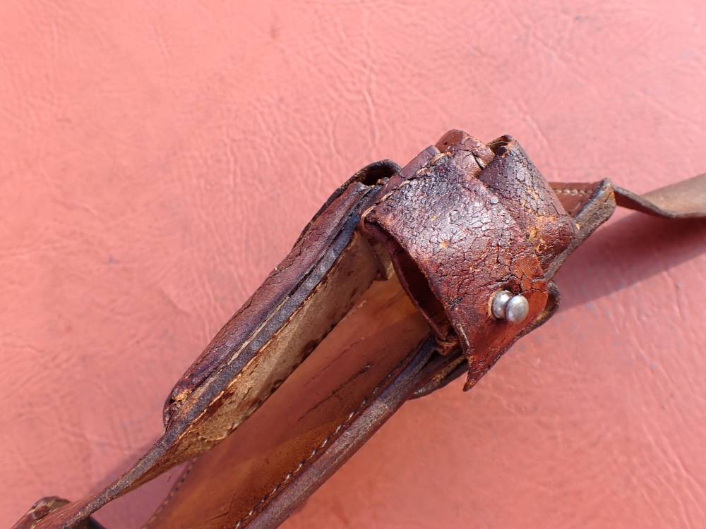 IMPERIAL WWI GERMAN MAUSER BROOMHANDLE STOCK LEATHER HOLSTER DATED 1918-img-8