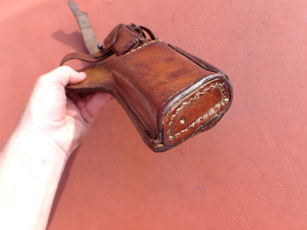 IMPERIAL WWI GERMAN MAUSER BROOMHANDLE STOCK LEATHER HOLSTER DATED 1918-img-38