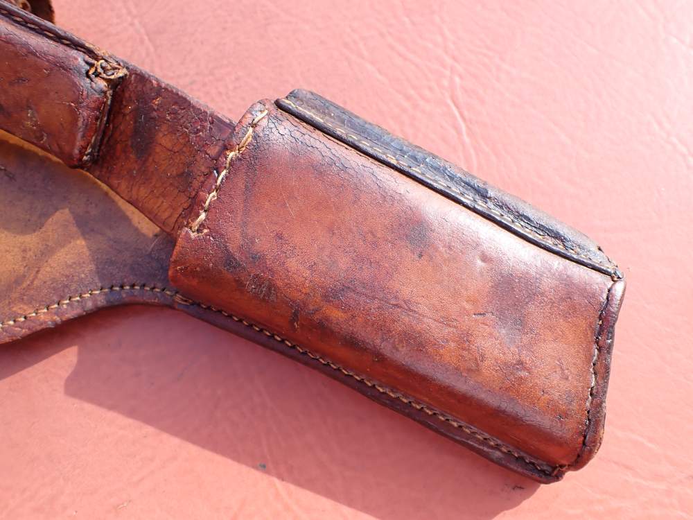 IMPERIAL WWI GERMAN MAUSER BROOMHANDLE STOCK LEATHER HOLSTER DATED 1918-img-7