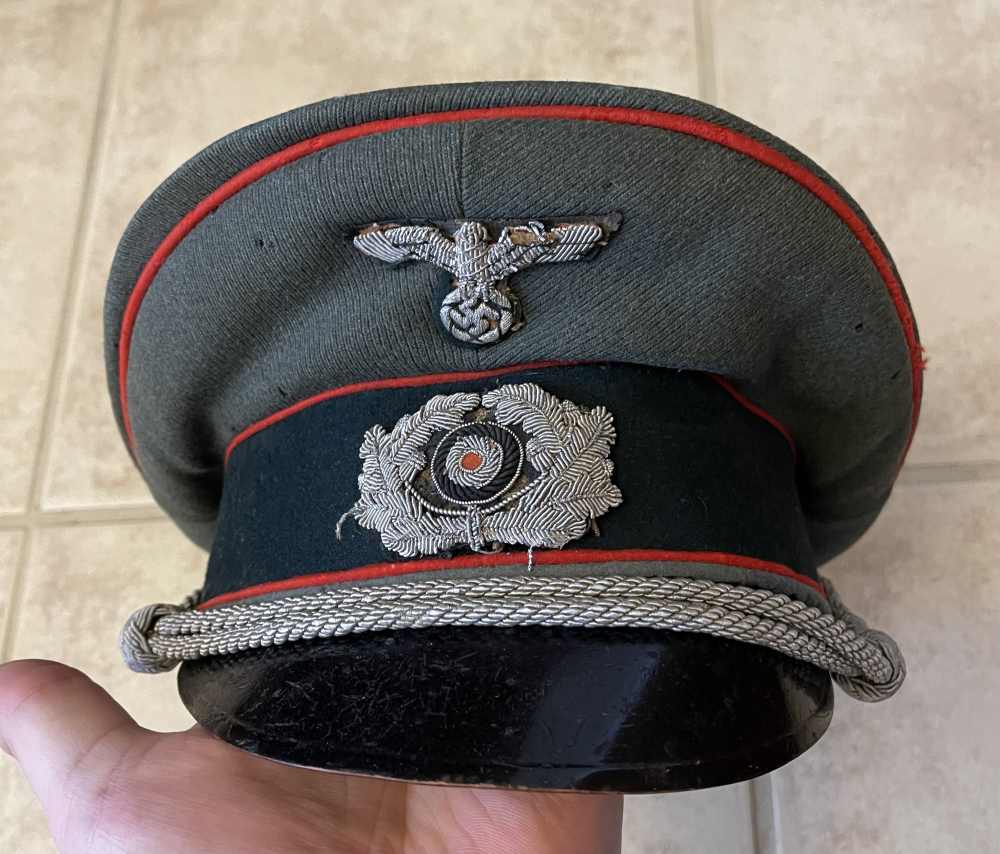 Original German artillery officers visor wire insignia Ww2 -img-0