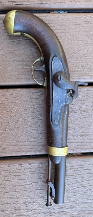 Nice untouched US model 1842 civil war percussion pistol 1850 Aston -img-0