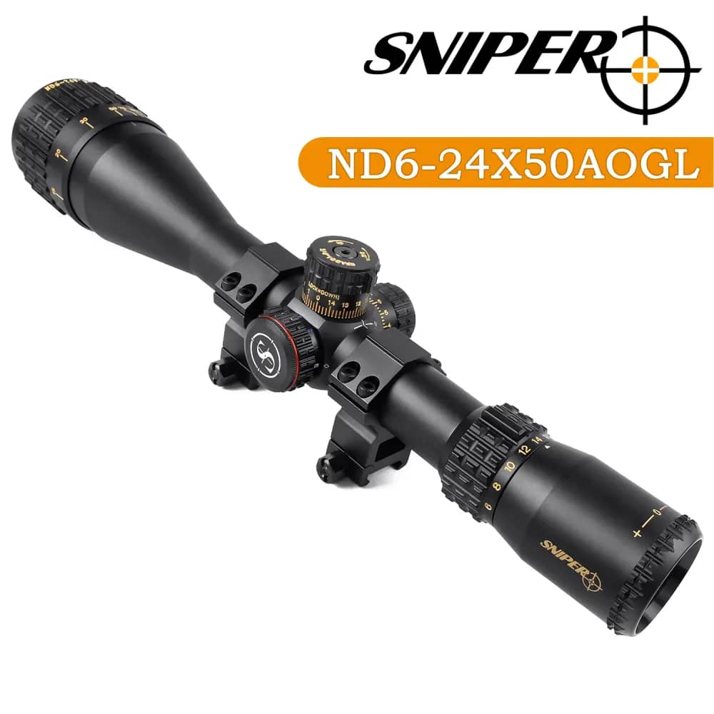Sniper NT-HD 6-24X50AOL Scope 1" Tube with Red, Green Illuminated Reticle-img-0