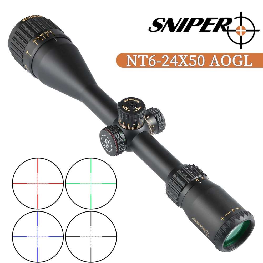 Sniper NT-HD 6-24X50AOL Scope 1" Tube with Red, Green Illuminated Reticle-img-5