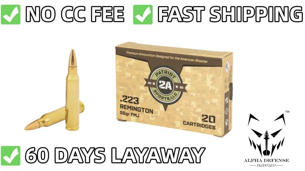 PATRIOT SPORTS 223Rem 55gr FMJ Full Brass Case 20rd/Box-img-0