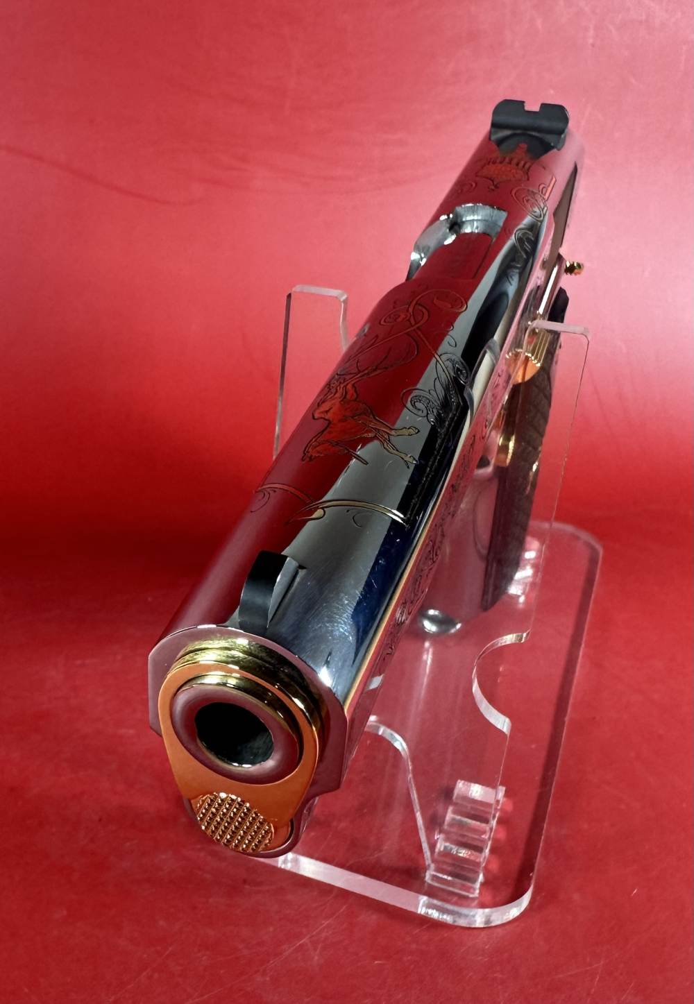 Colt 1911 38 Super Engraved with Gold – Davidson’s Deluxe Stainless Edition-img-2
