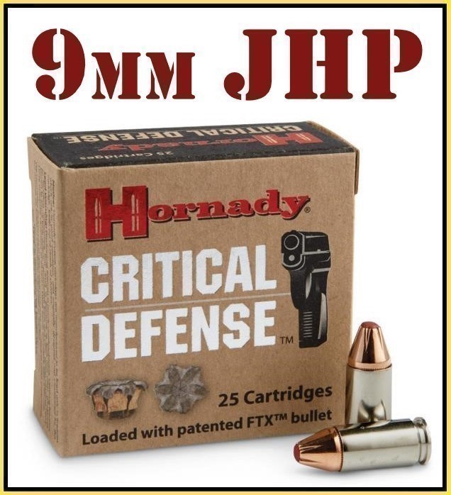 50rds Hornady Critical Defense™ 9mm FTX JHP Luger FlexTip 115 grains HP-img-0