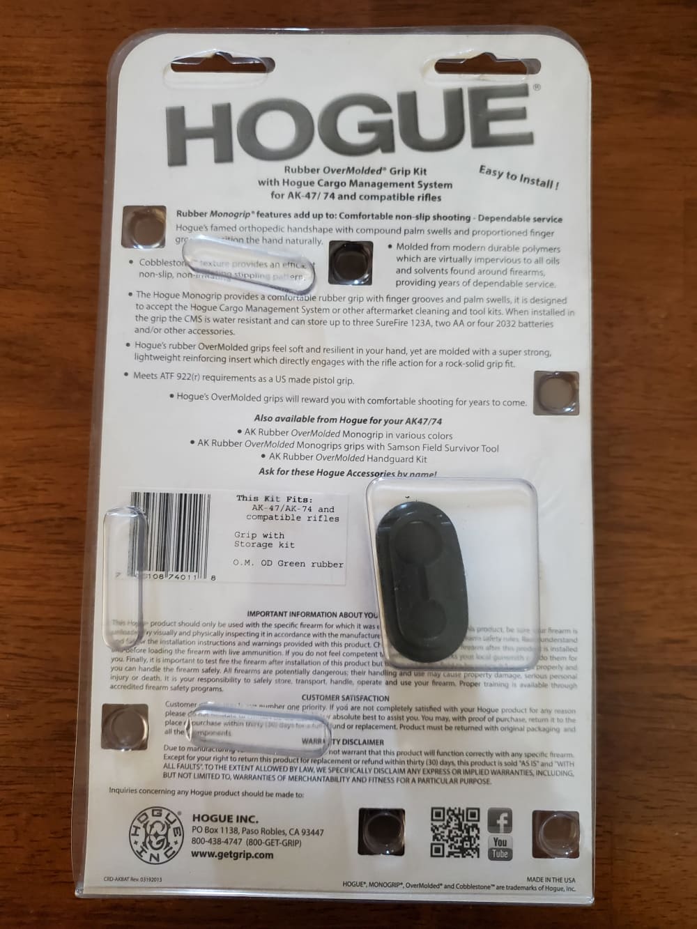 Hogue Monogrip Kit for AK47/74 w Cargo Management System OD Green-img-1