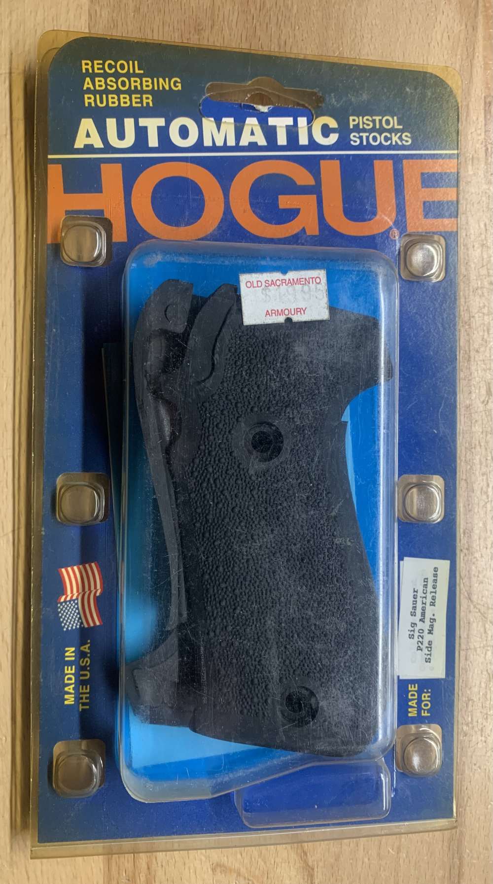 NOS Hogue Black Sig Sauer P220 Rubber Grip with Finger Grooves 31000-img-0