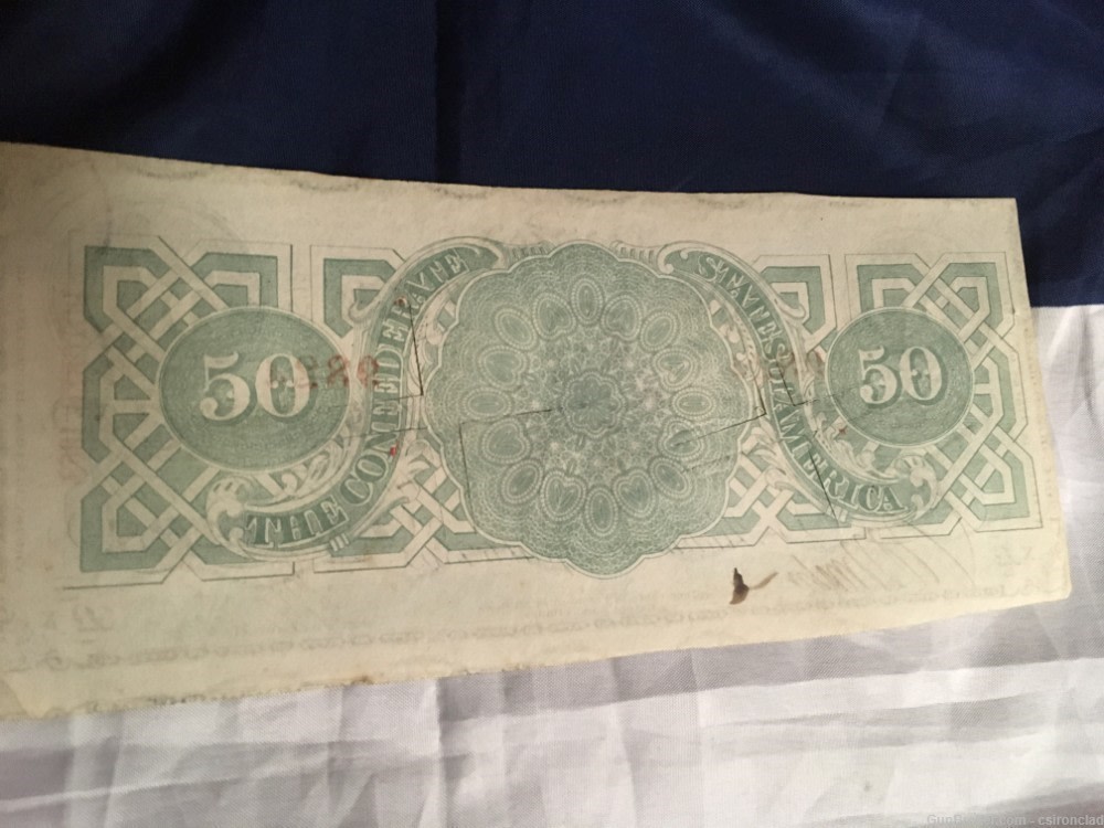 $ 50 Black and Green Confederate States note Jefferson Davis-img-2
