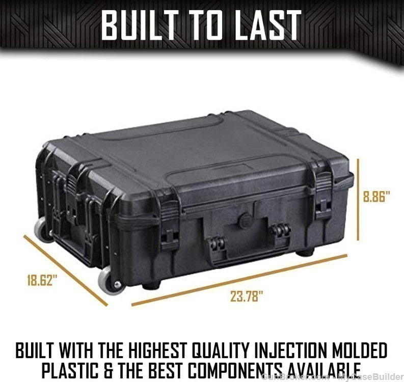 10 Pistol 20 Magazine DORO Wheeled Heavy Duty Case w/ Black Foam-img-4