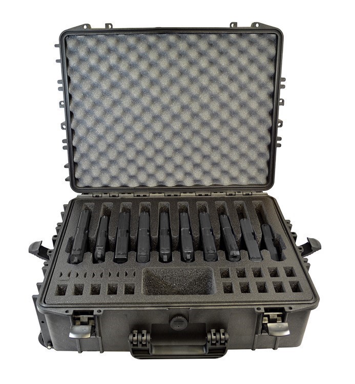 10 Pistol 20 Magazine DORO Wheeled Heavy Duty Case w/ Black Foam-img-1