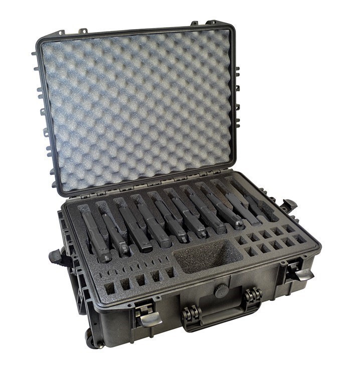 10 Pistol 20 Magazine DORO Wheeled Heavy Duty Case w/ Black Foam-img-0