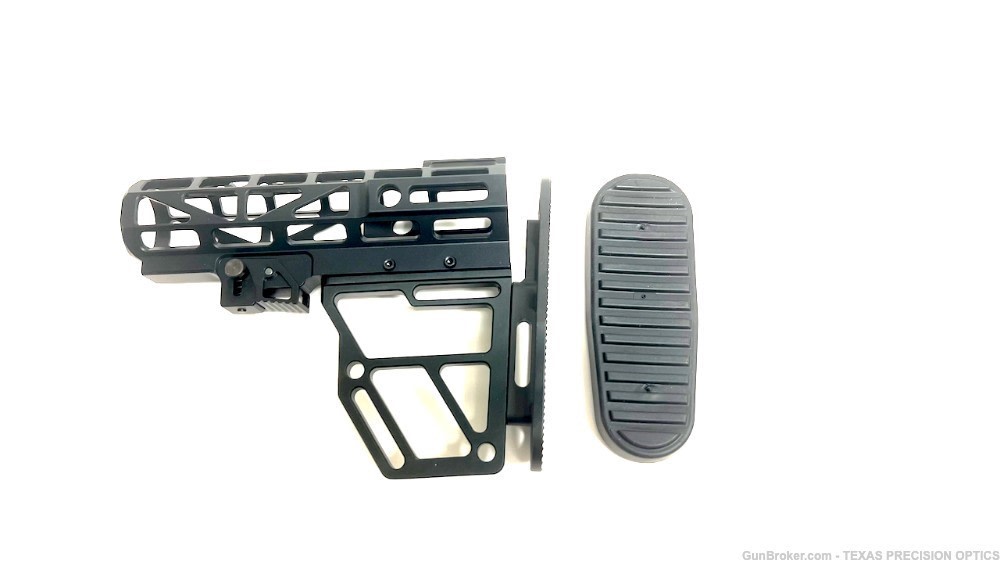 AR-15 Skeletonized Mil-Spec Aluminum Stock with rubber pad Black-img-0