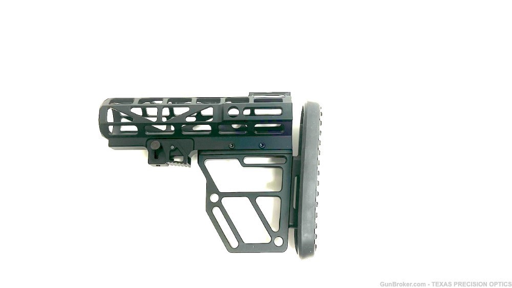 AR-15 Skeletonized Mil-Spec Aluminum Stock with rubber pad Black-img-2