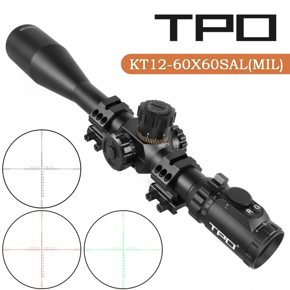 Sniper 12-60X60SAL long range Riflescope 35mm Tube Side Parallax Adjustment-img-0