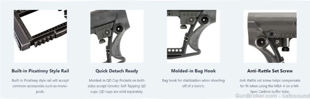 Luth-AR MBA-4 Skullaton AR-15 rifle stock, black-img-6