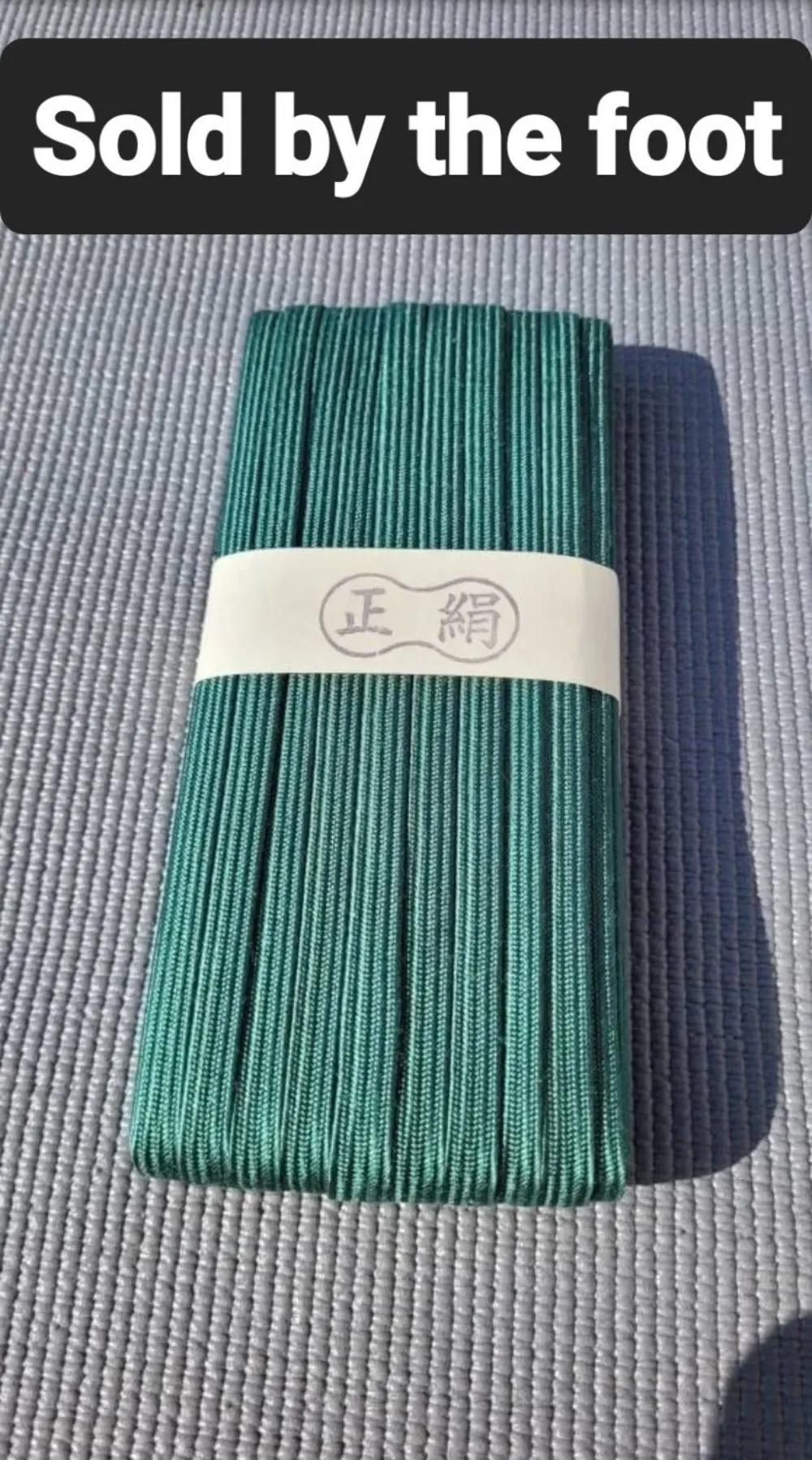 Green 10mm Imported Genuine Japanese Silk Ito Sold By The Foot-img-0