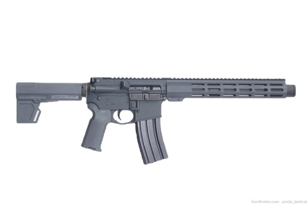 PRO2A TACTICAL PATRIOT 10.5 inch AR-15 300 Blackout MLOK Pistol w/Can GRAY-img-0