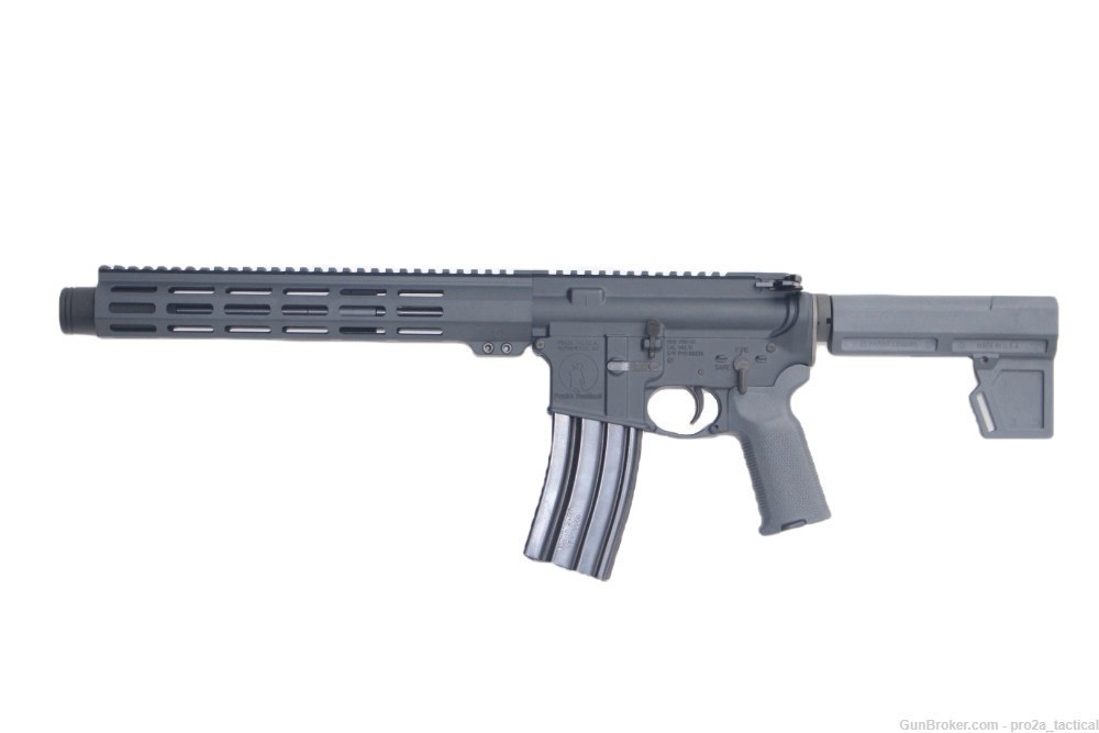 PRO2A TACTICAL PATRIOT 10.5 inch AR-15 300 Blackout MLOK Pistol w/Can GRAY-img-1