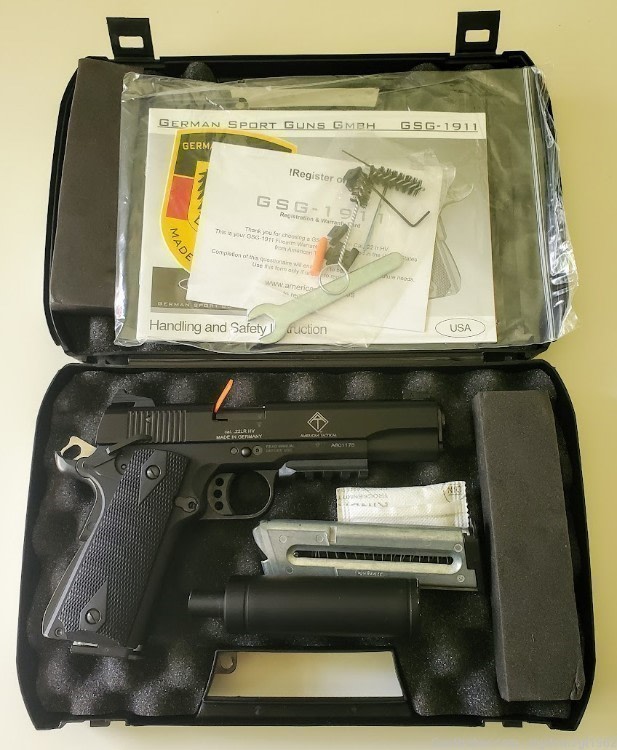 ATI/GSG German Sports Night Sights 1911 .22LR 5" Black with Bonus ...-img-0