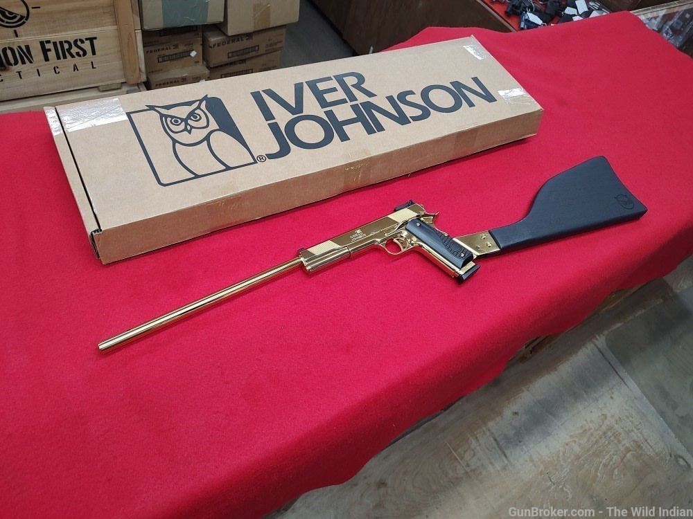 IVER JOHNSON EAGLE XL45 .45ACP CARBINE 16" BBL 24K GOLD-img-0