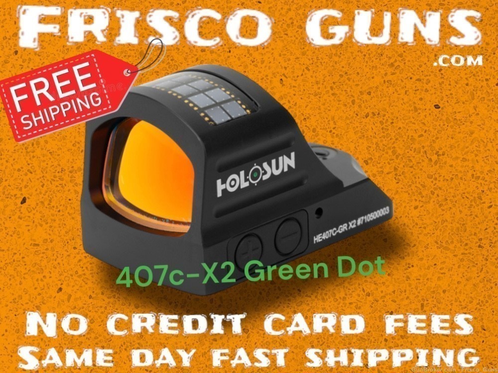 HOLOSUN ELITE MICRO REFLEX SIGHT 407c-x2 Green HE407C-GR-X2  NOFEE FREESHIP-img-0