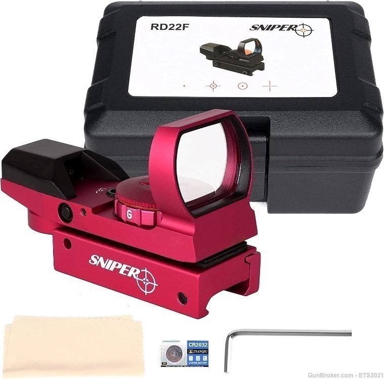 Red dot Holographic Reflex Sight 4 Type Reticle for 20mm Rails(RD22F Red)-img-5