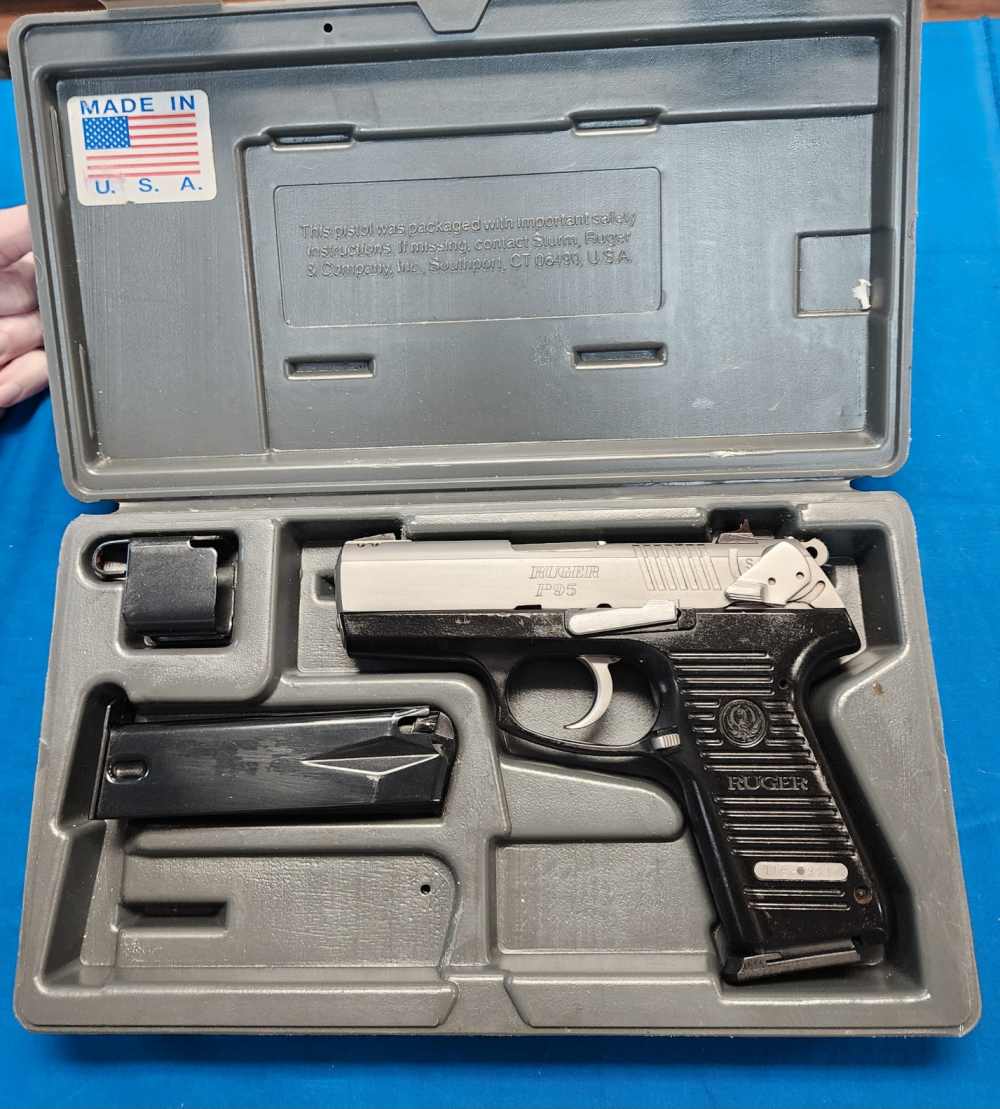 RUGER P95 9MM 3.9" STAINLESS SLIDE W/ CASE& XTRA MAG, 2005-img-0