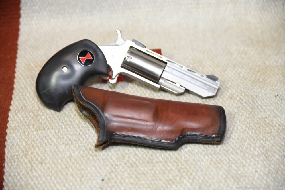 North American Arms Black Widow model 22 Magnum w/holster as NEW-img-0