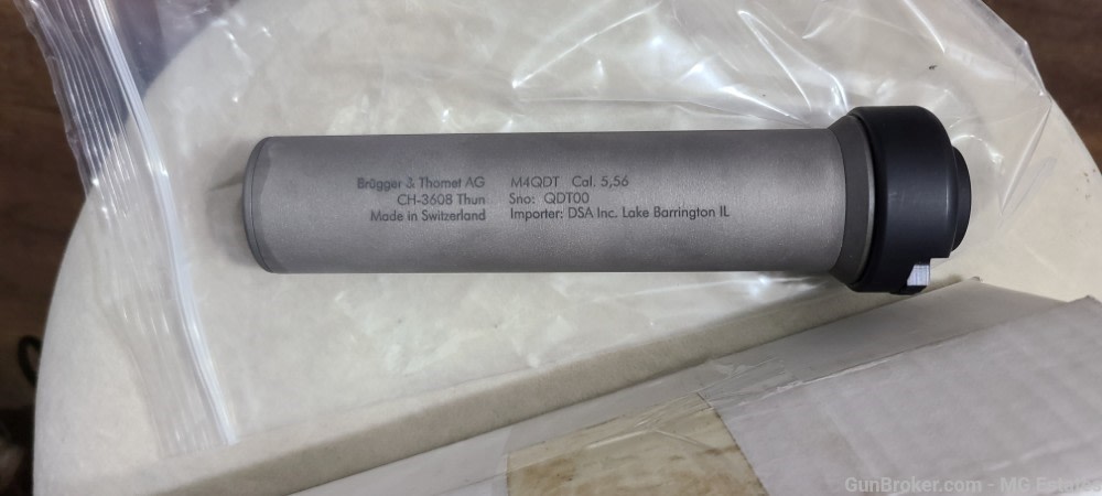 RARE 1 of 16 Military Prototype Swiss Import B&T QDT Titanium 5.56 Silencer-img-0
